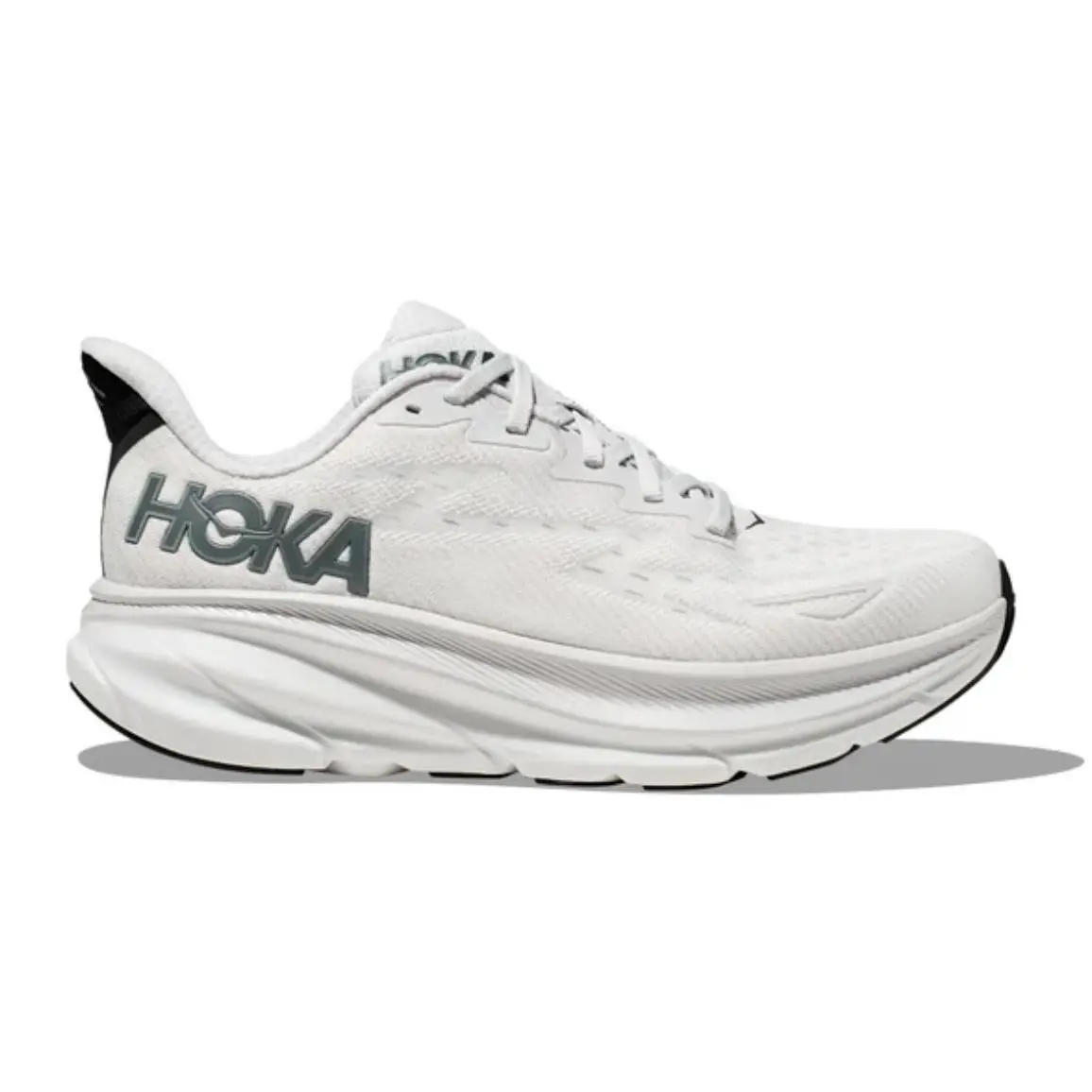 Hoka Men`s Clifton 9 Everyday Shoes 10.5 US Wide Nimbus Cloud/steel Wool