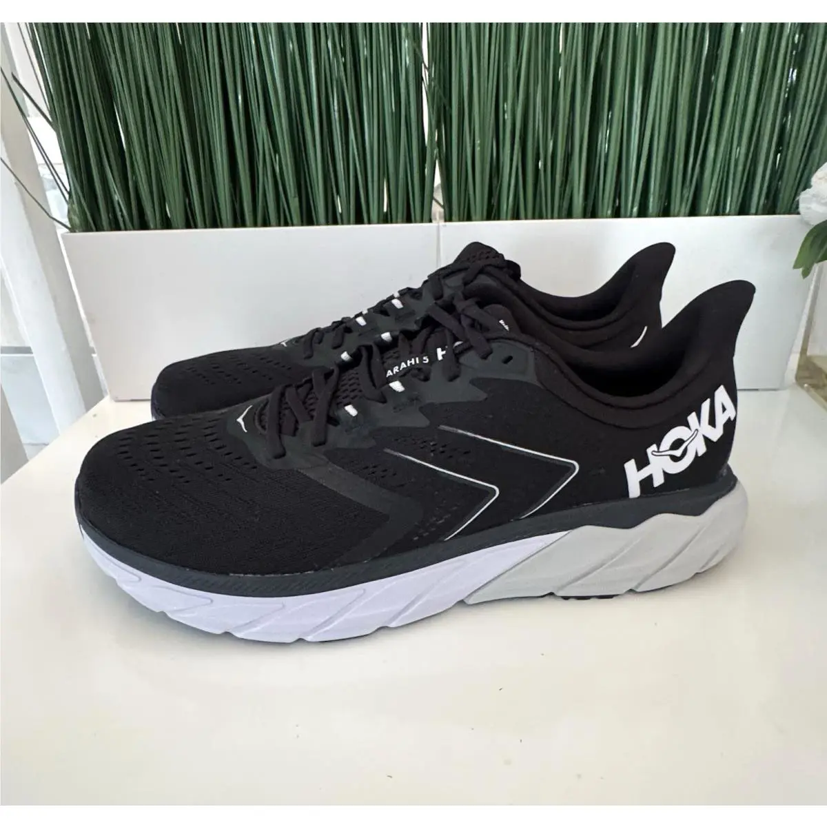 Hoka One One Arahi 5 Nby Mens Running Shoes Black 1115010 Bwht Size 14