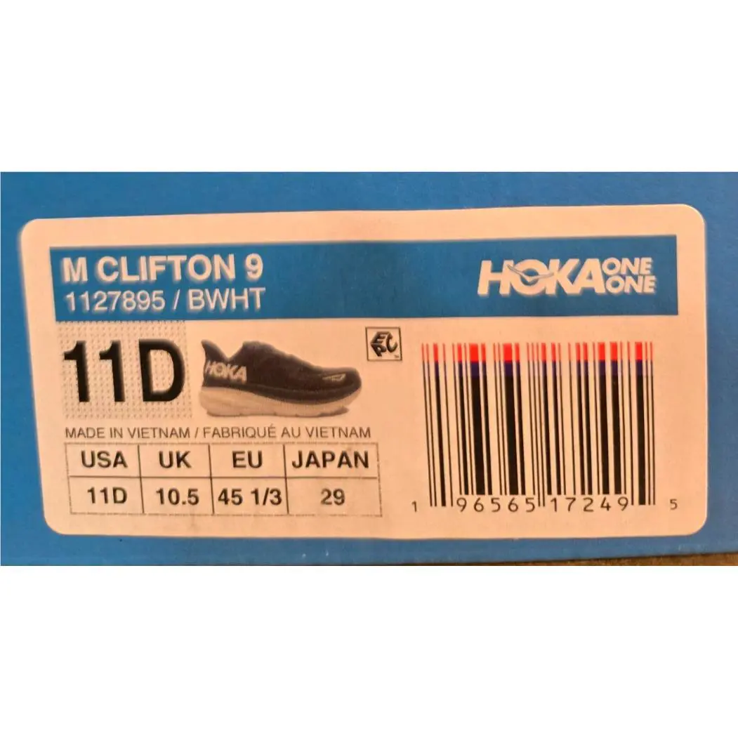 Hoka shoes - Clifton 9 - Clifton - 1127895-BWHT-11 - Black/White (UPC: 196565172495) 6