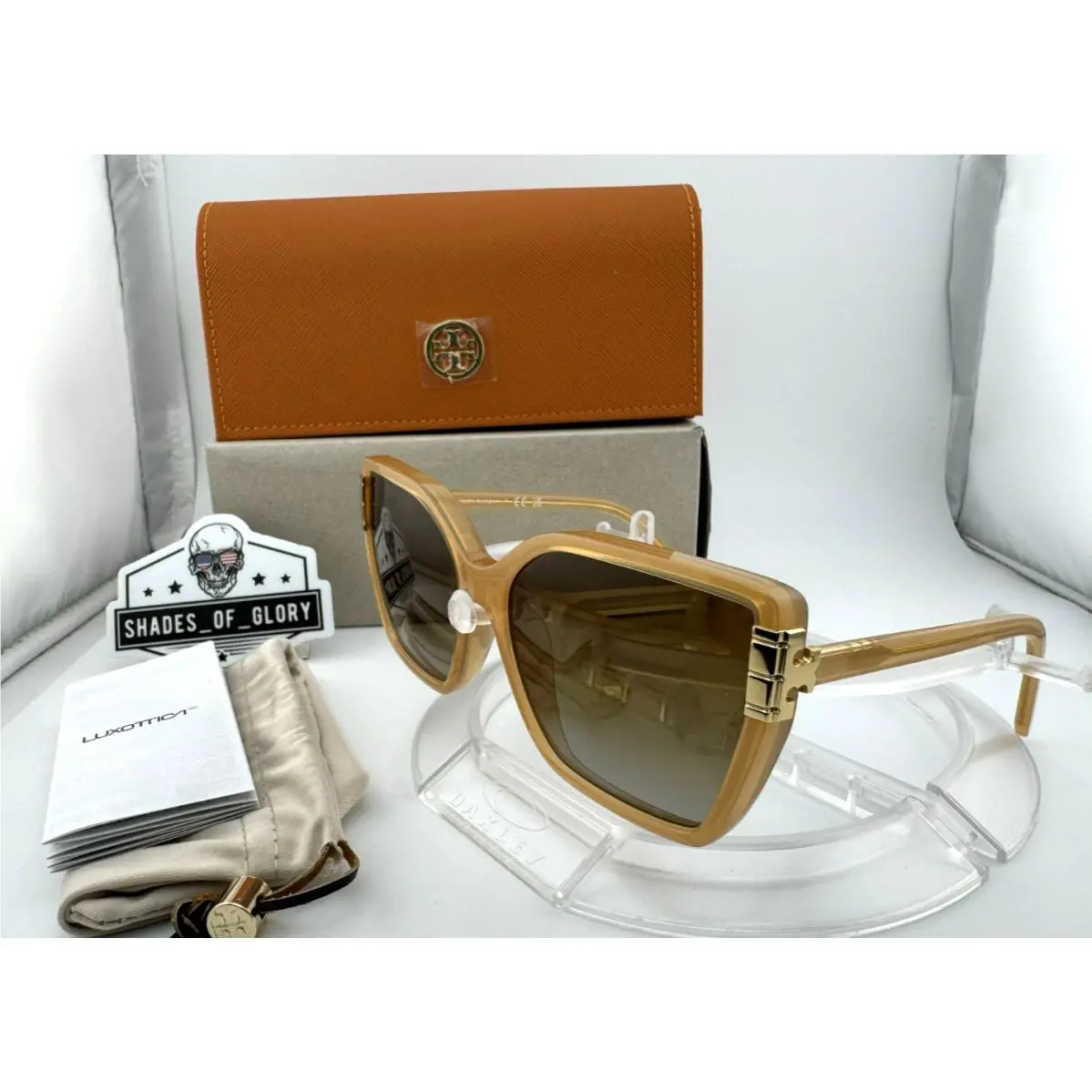 Tory Burch TY 9076U 1965T5 Milky Brown Polarized Womens Sunglasses 58MM
