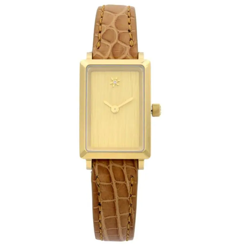 Shinola Gomelsky Shirley Fromer Women`s Watch Beige Diamond Dial Alligator Strap 3478