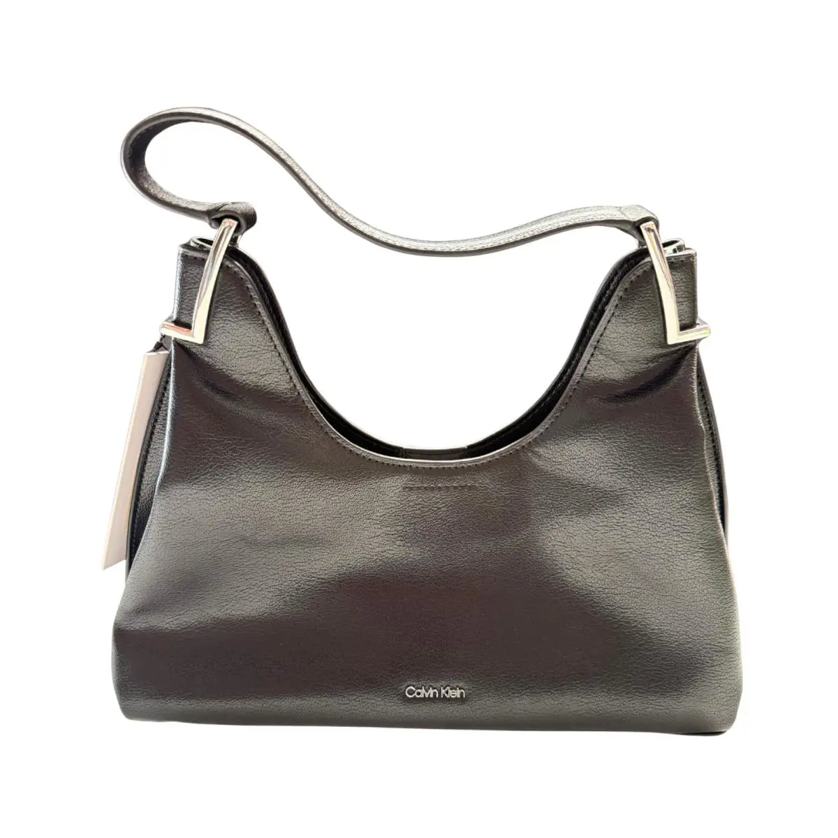 Calvin Klein Women`s Falcon Shoulder Bag Vegan Leather Black/silver