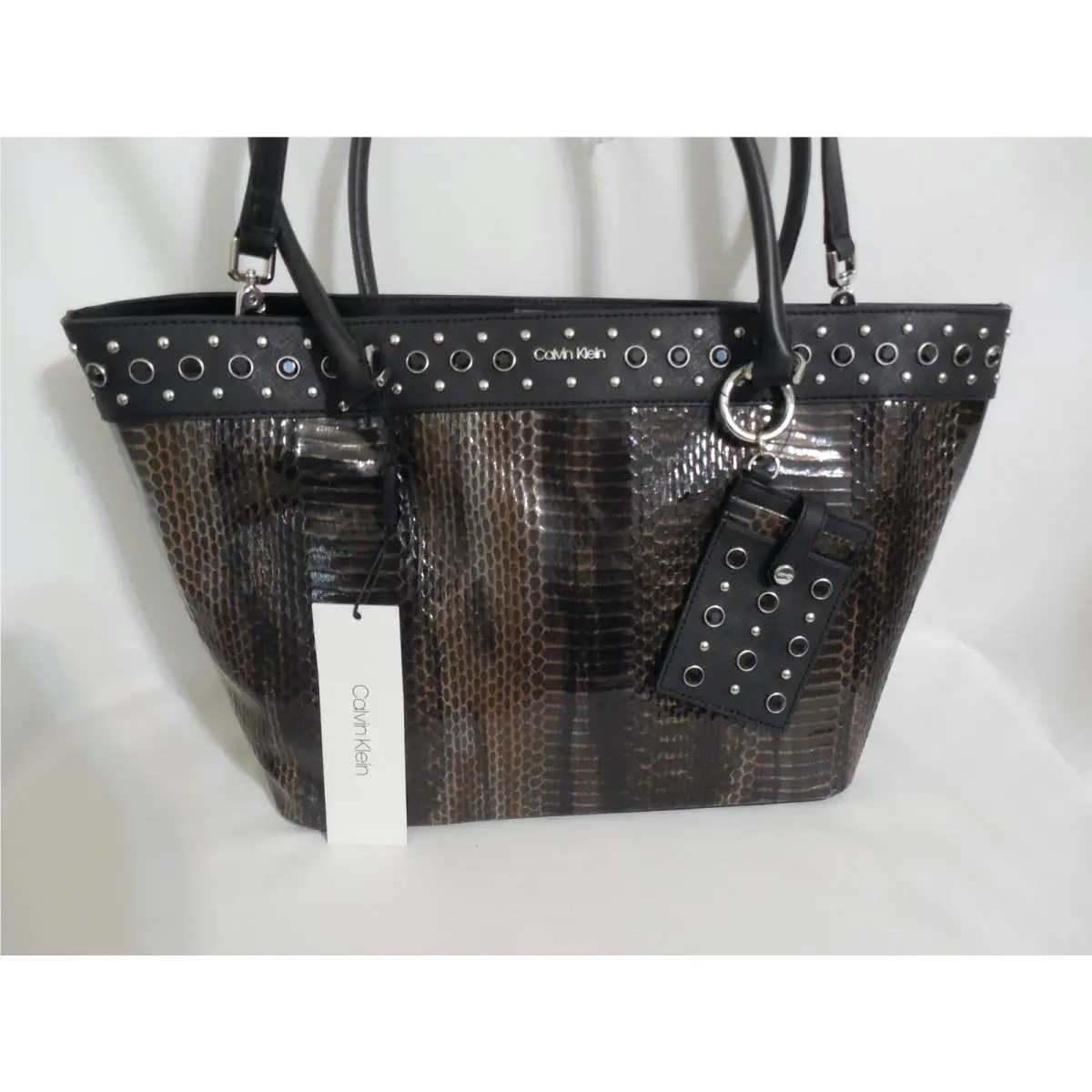 Calvin Klein Embellished Susan Python Tote TH409