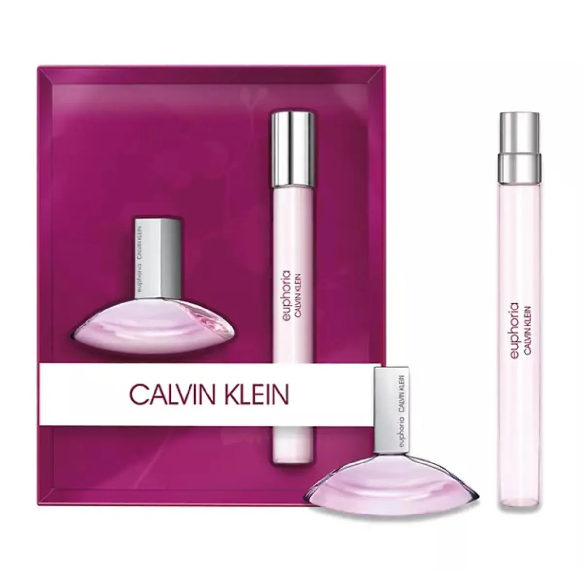 CK Calvin Klein Euphoria 2 PC Mini Gift Set Edp Spray For Women - maroon