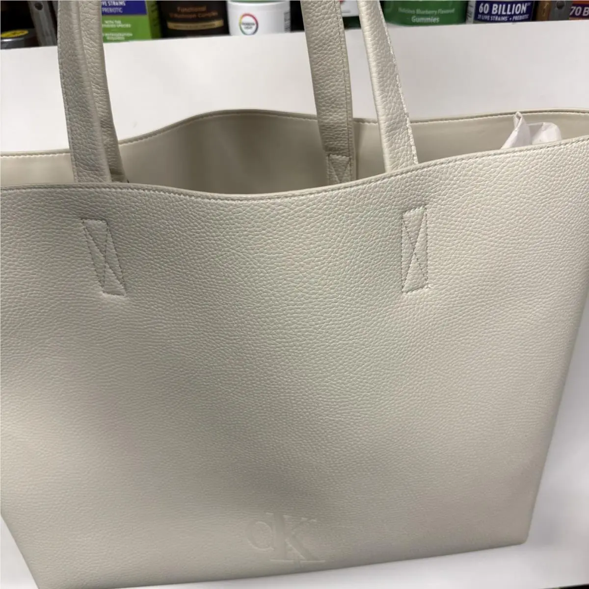 Calvin Klein Tote Bag Color. Bone White