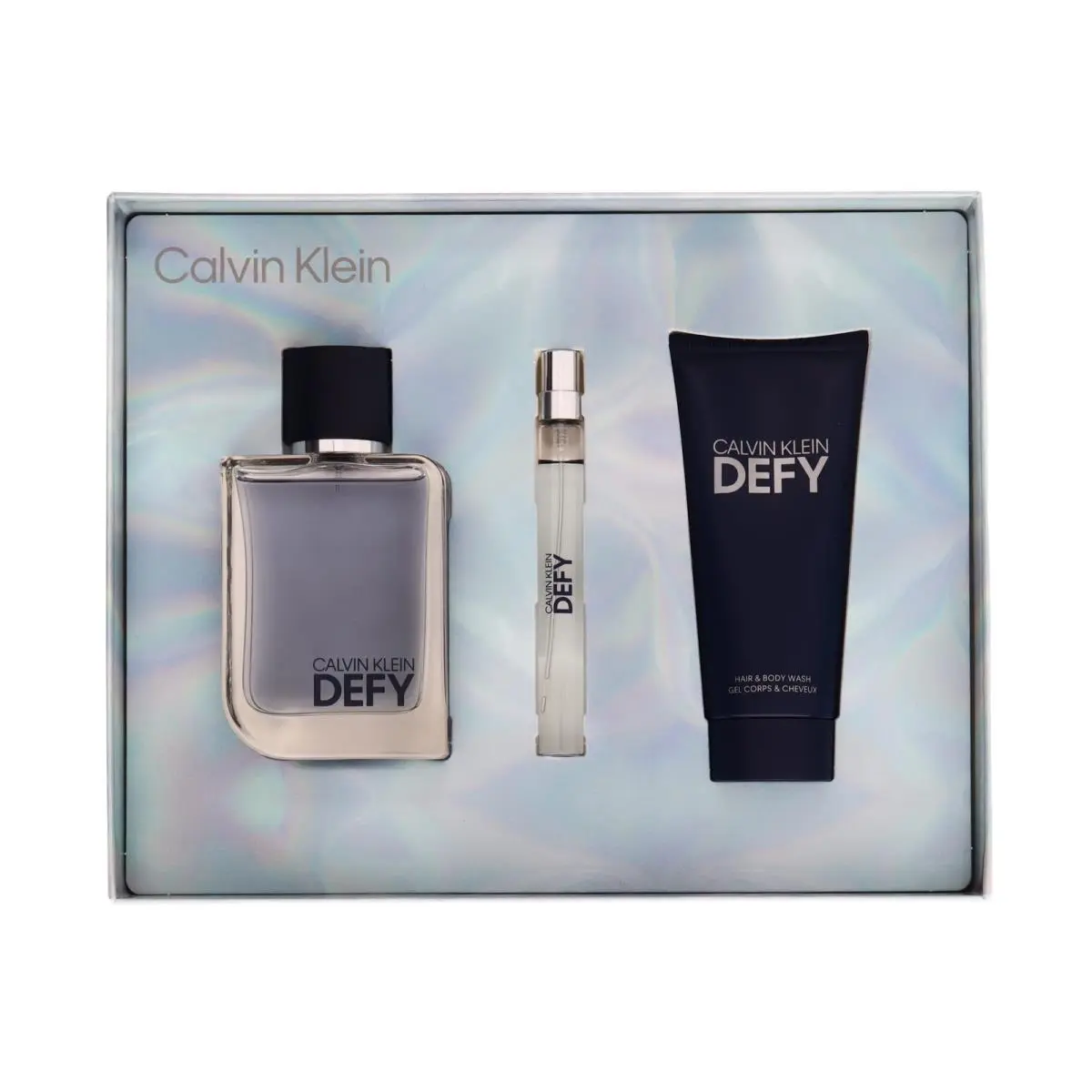 Calvin Klein Defy 3pc Gift Set For Men 100ml EDT+10ml EDT+100ml Hair Body Wash