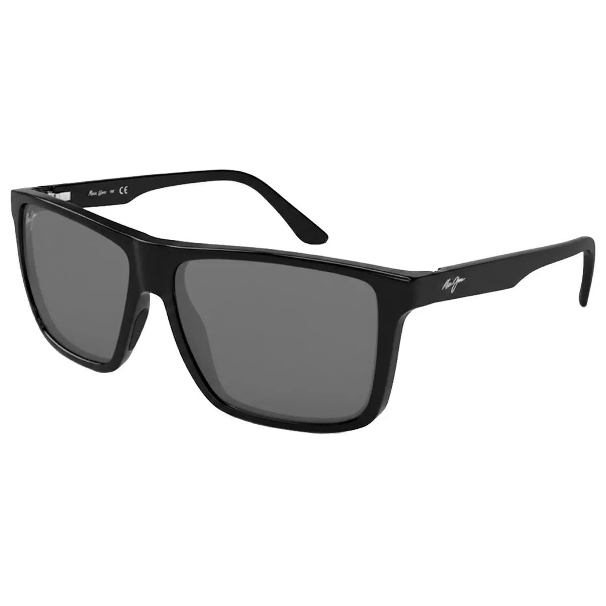 Mamalu Bay Polarized Square Sport Sunglasses w/ Glass Lens - Italy Gloss Black/Neutral Grey (02) by Maui Jim