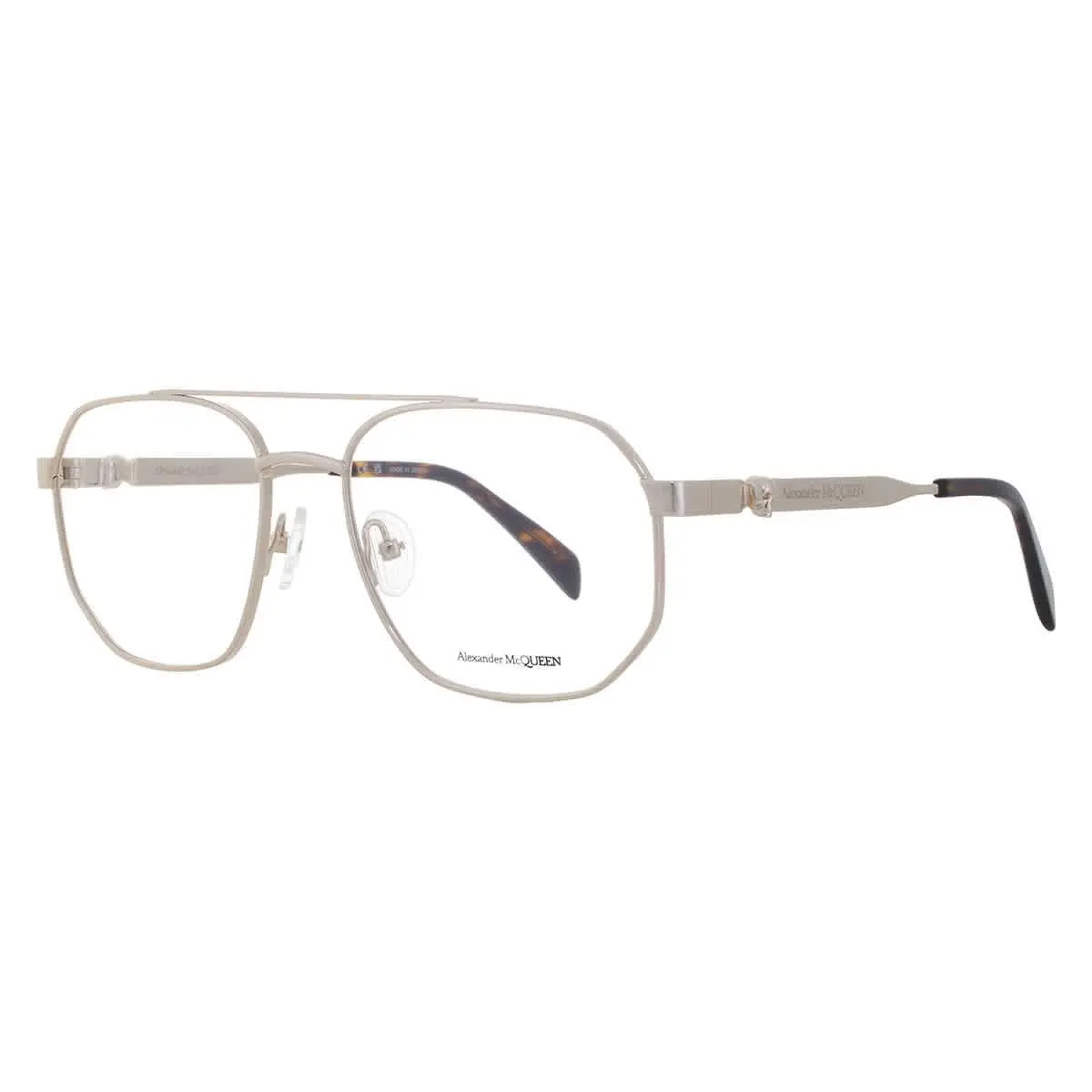 Alexander Mcqueen Demo Pilot Men`s Eyeglasses AM0459O 002 57 AM0459O 002 57 - Gold, Frame: Gold