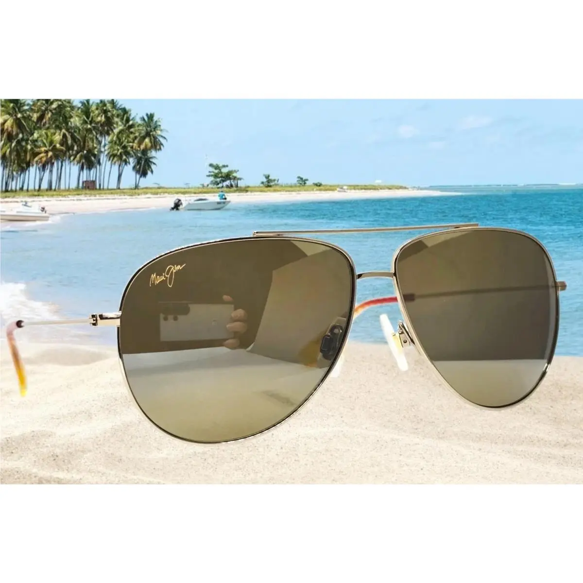 Maui Jim Gold/bronze Hauoli XL Polarized H674-16B/MJ0674S-004 62 Sunglasses