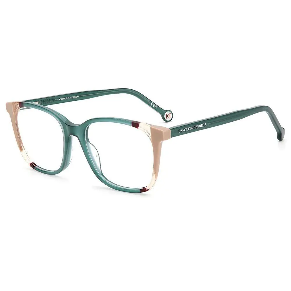 Carolina Herrera CH-0065 Hbj Milky Teal Beige Eyeglasses 52/17/145