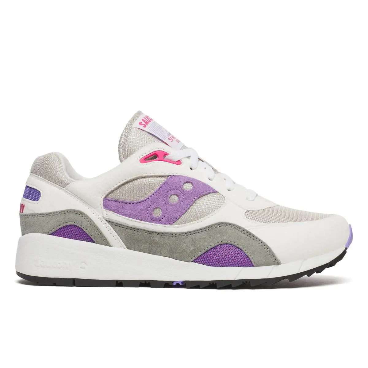 Saucony Unisex Shadow 6000 Shoes - White | Grey | Purple