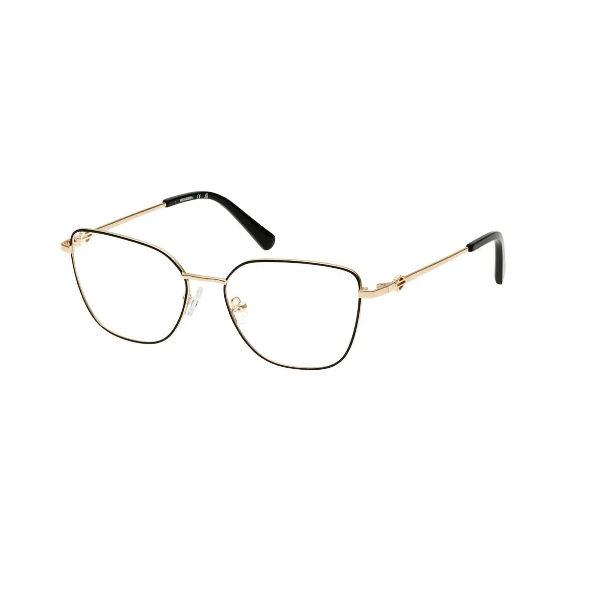 Harley-davidson HD 50118 Shiny Black Pale Gold 001 Size 54 Eyeglasses