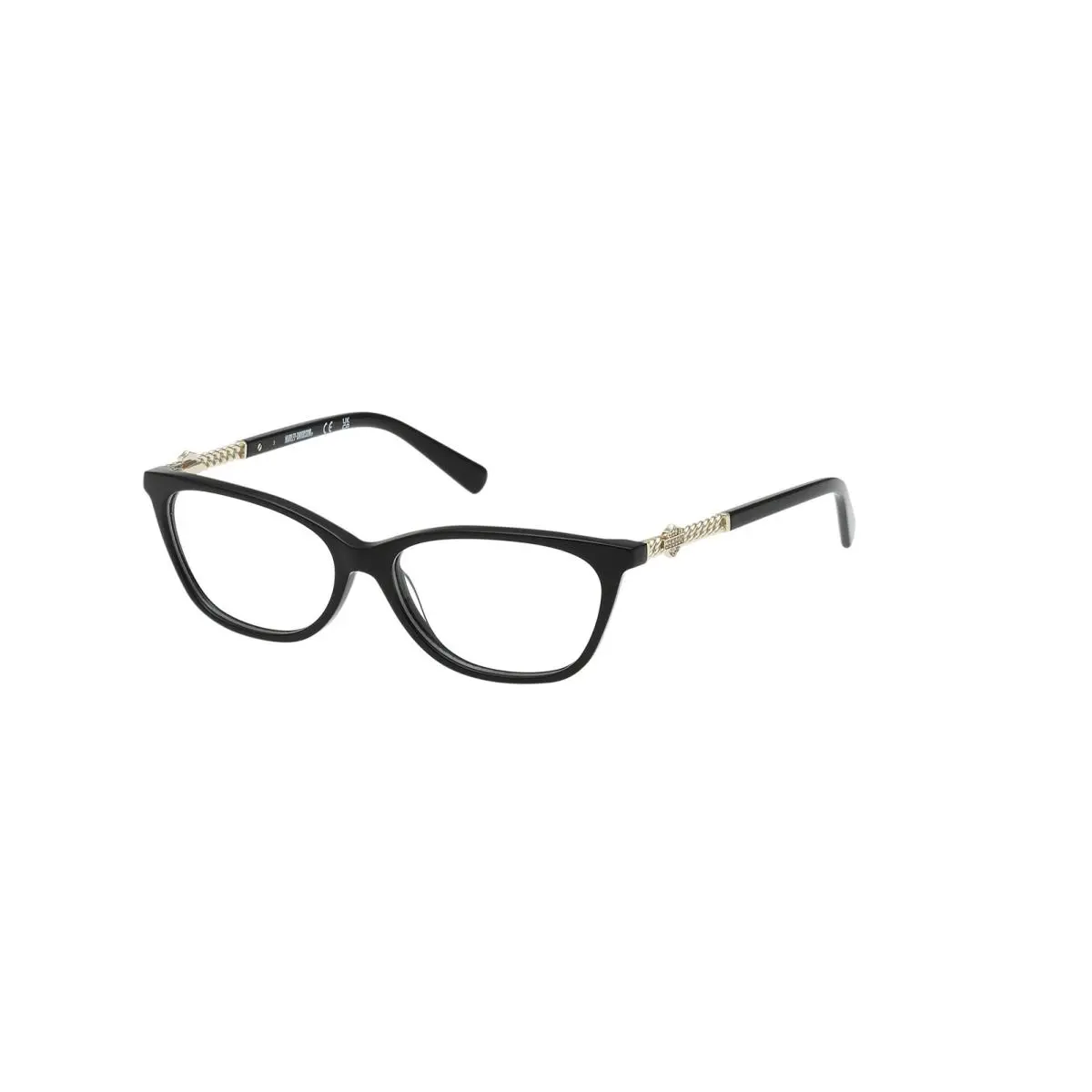 Harley-davidson HD 50151 Shiny Black Pale Gold 001 Size 54 Eyeglasses
