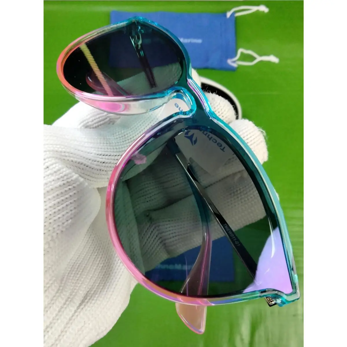 Technomarine Blue Polarized Sunglasses TR90 Frame Blue Purple Gradient UV Safe
