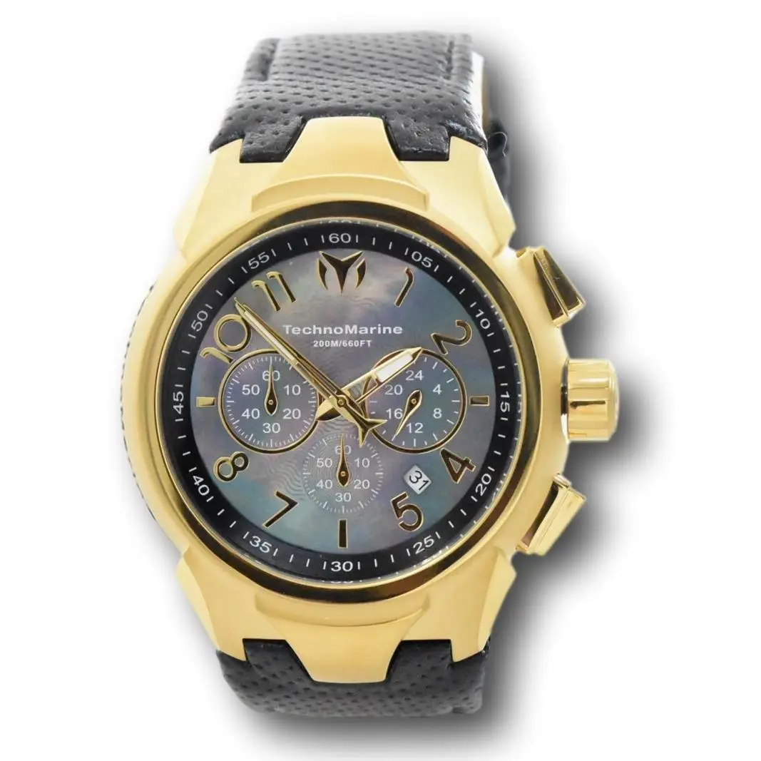 Technomarine Men`s 48mm Mother of Pearl Leather Chronograph Watch TM-718004 by TechnoMarine