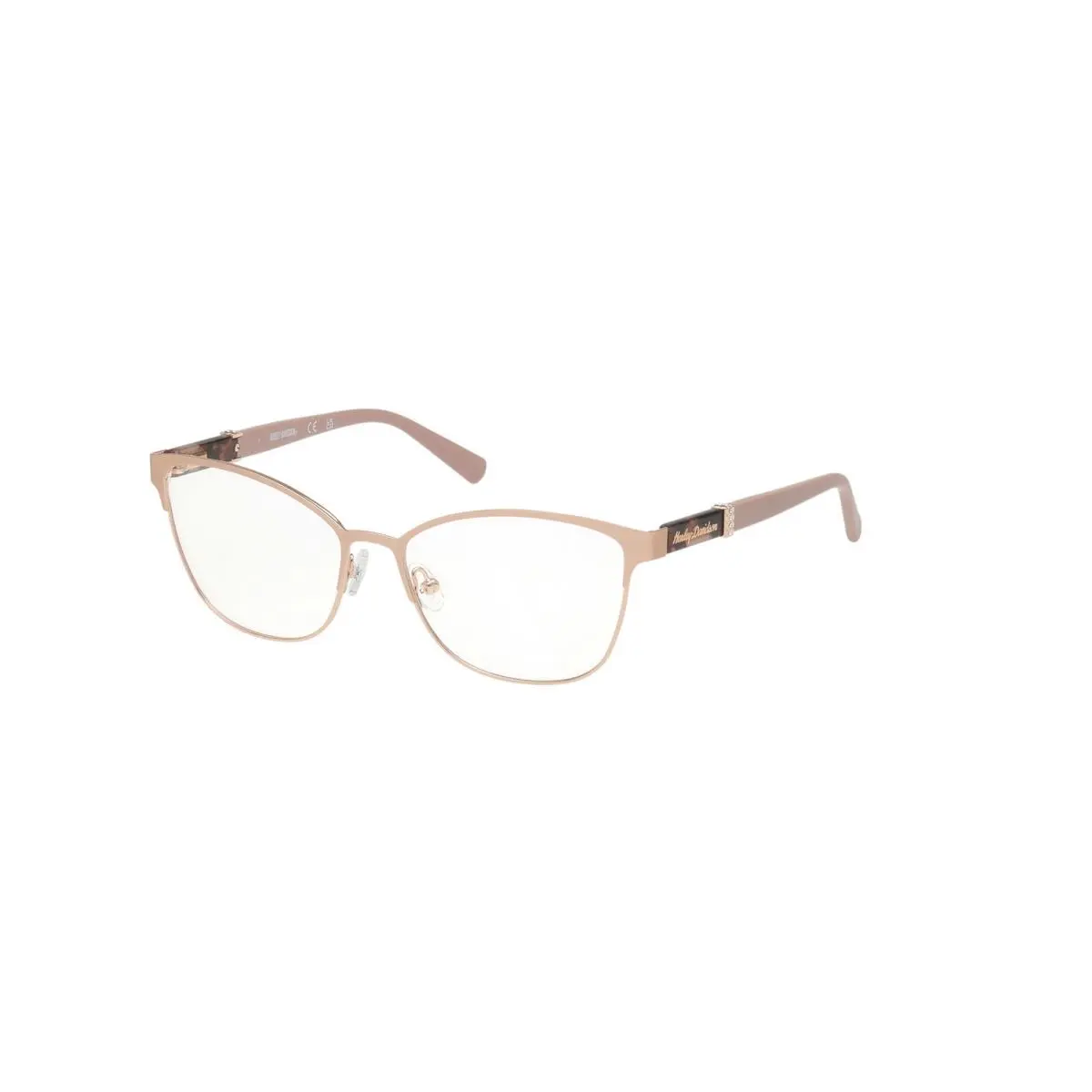 Harley-davidson HD 50058 Matte Rose Gold / Pink/havana 028 Size 55 Eyeglasses