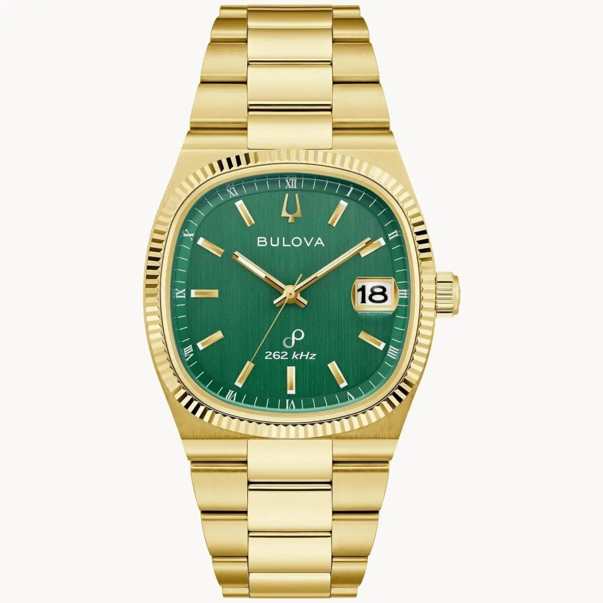 Bulova 97B237 Super Seville Green Dial Gold Tone Precisionist Watch