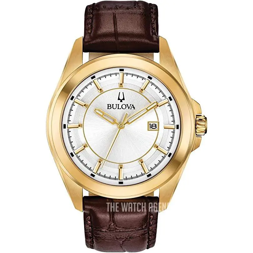 Bulova Men`s Wilton Classic White Textured Dial Chronograph Watch 97B185