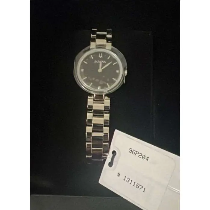 Bulova Black Mother of Pearl Dial Diamond 27mm Women`s Watch