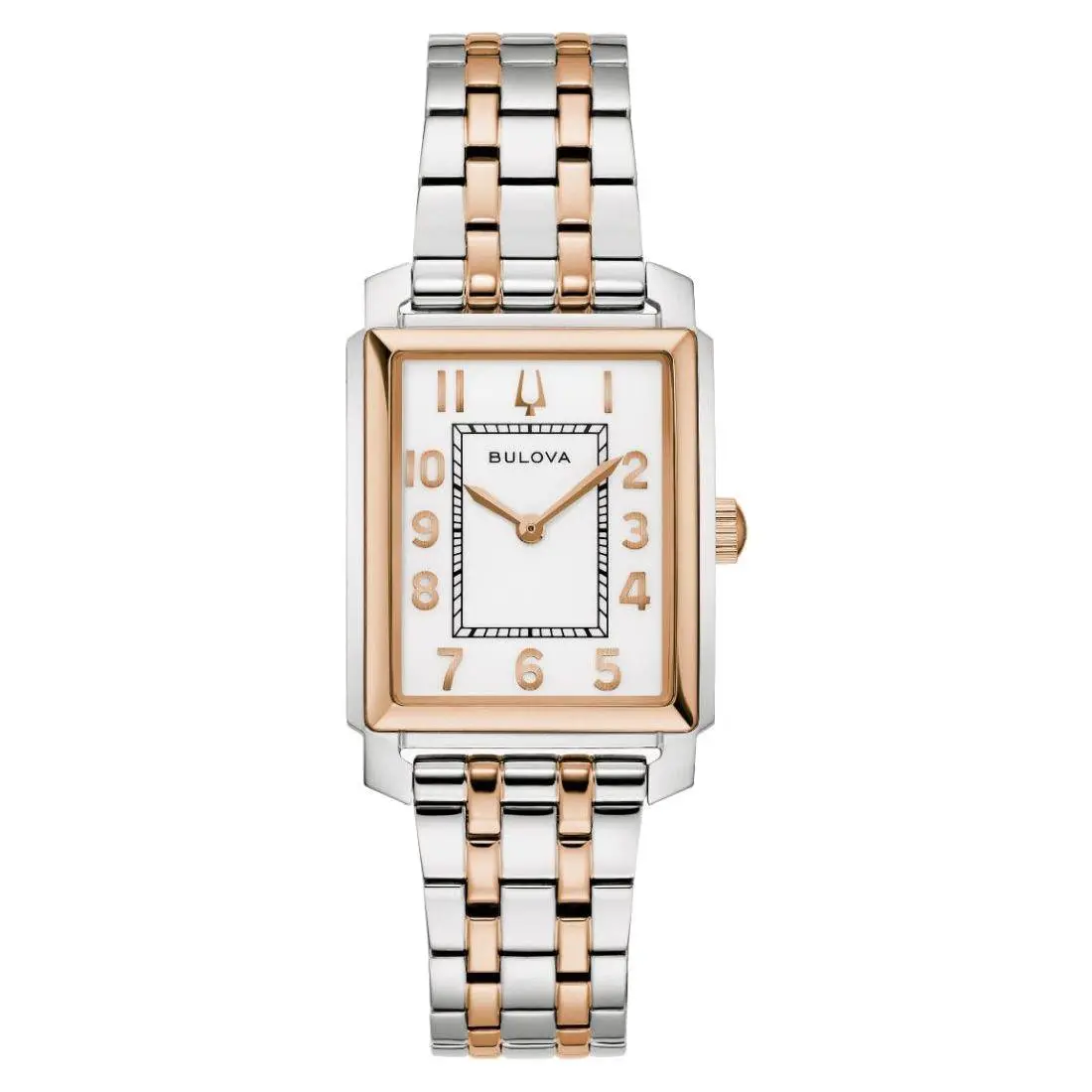 Bulova Sutton Women`s White Dial Quartz Watch 98L328 - Face: White, Dial: White, Band: Two-Tone