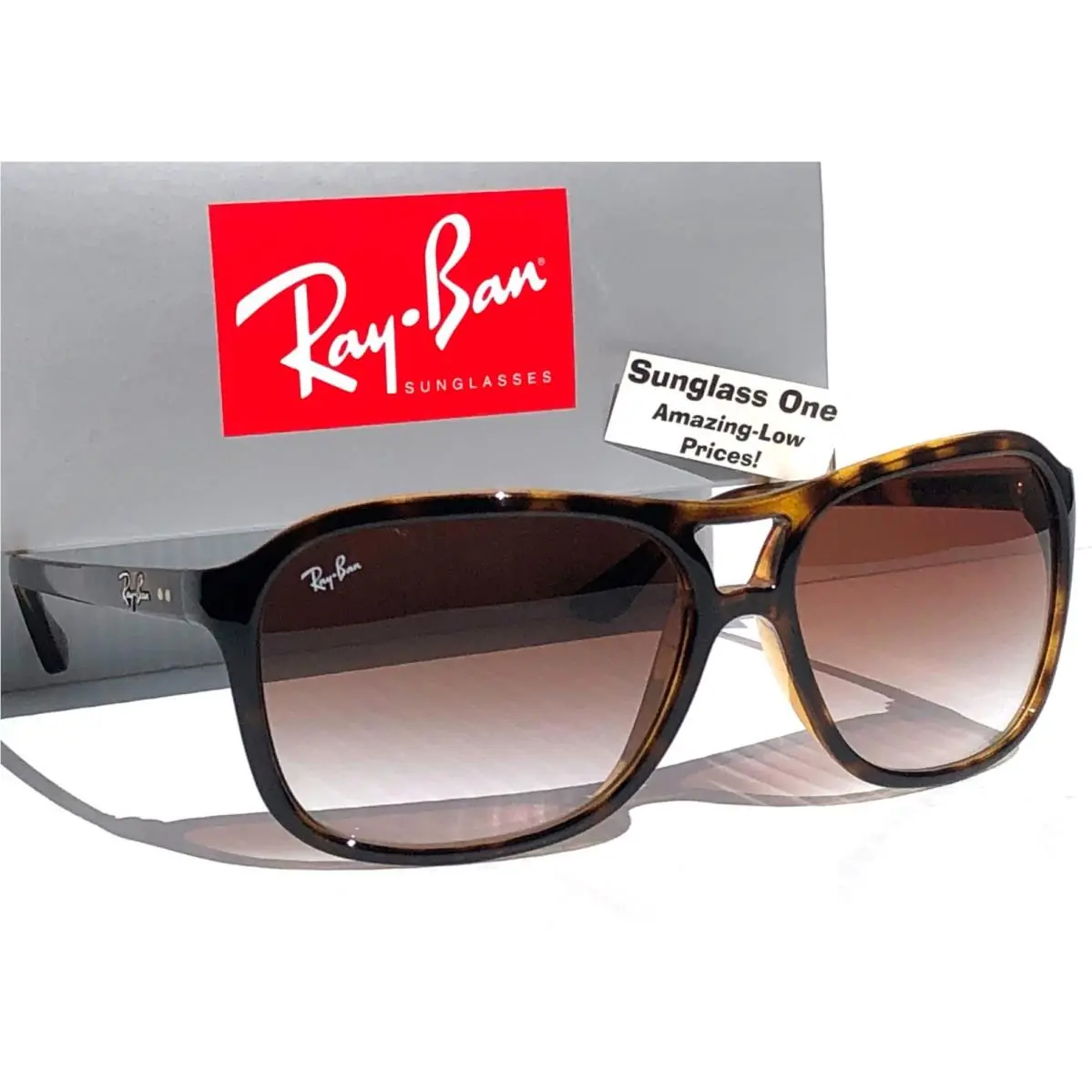 Ray Ban Cats 4000 Light Havana Gradient Crystal Brown Sunglass RB 4128 710/51