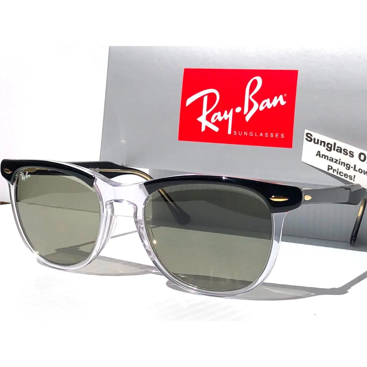 Ray Ban Eagleeye Transparent Black Photochromic Green Sunglasses RB 2398 1294/GJ