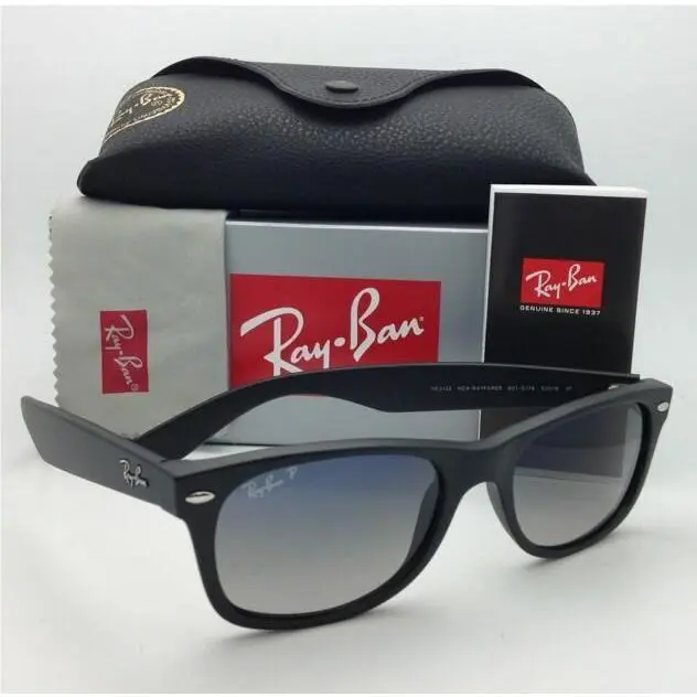 Polarized Ray-ban Sunglasses RB 2132 Wayfarer 601-S/78 52-18 Black w/ Blue