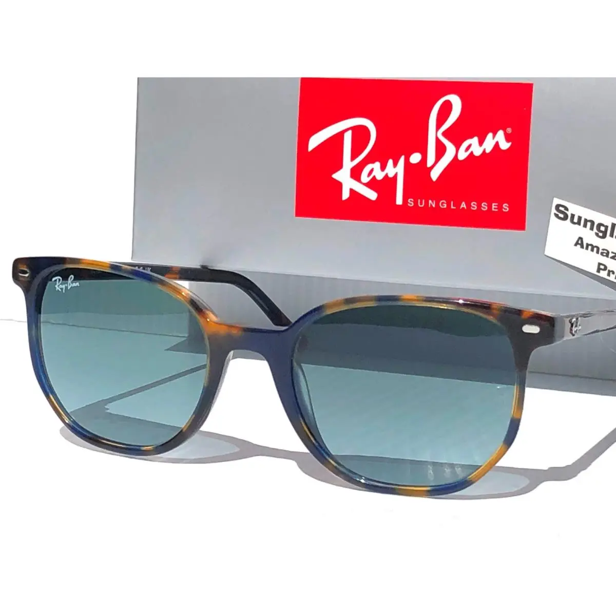 Ray Ban Elliot Yellow Blue Havana Gradient Blue Grey Sunglass RE 2197 1356/3M