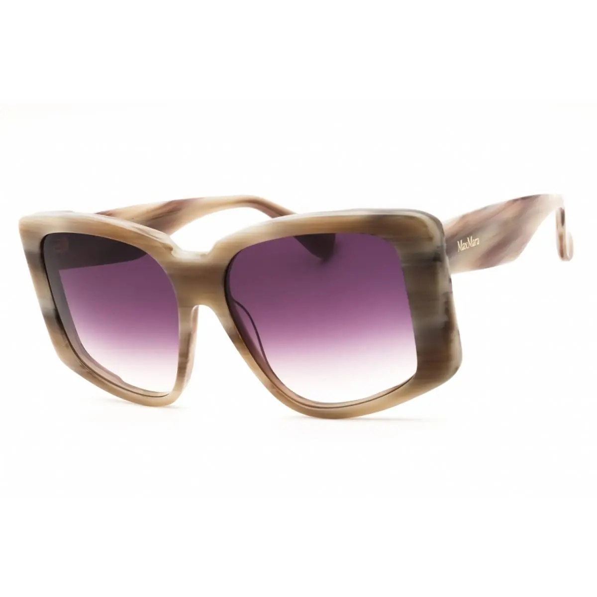 Max Mara MM0098 60Z Beige Horn/violet Gradient Mirror 57-16-140 Sunglasses