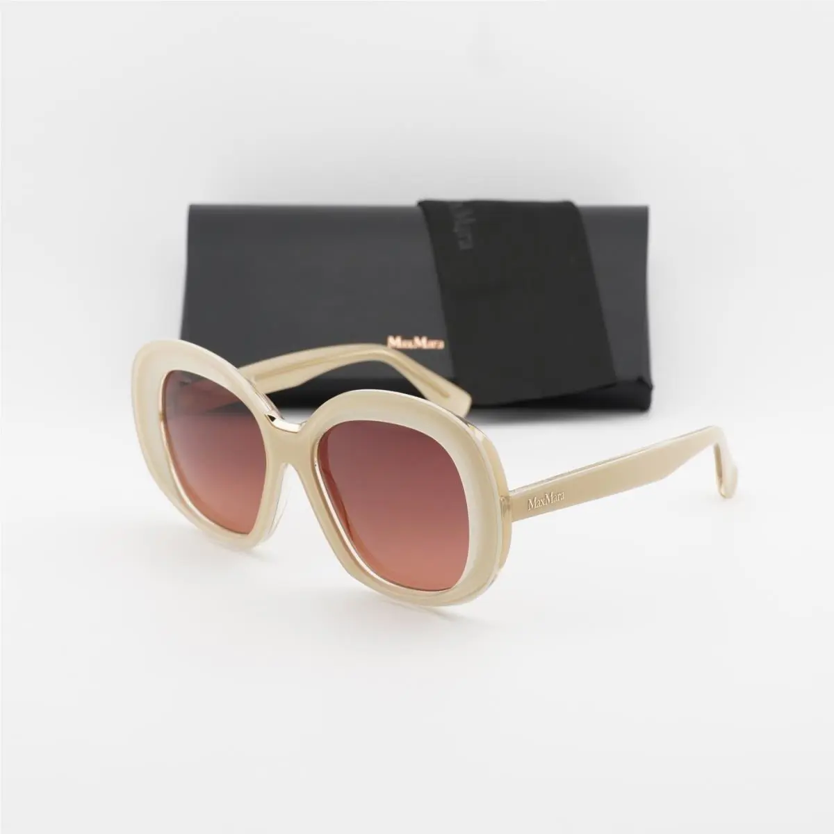 Max Mara MM0087 25F Ivory/brown Gradient 55-16-140 Sunglasses