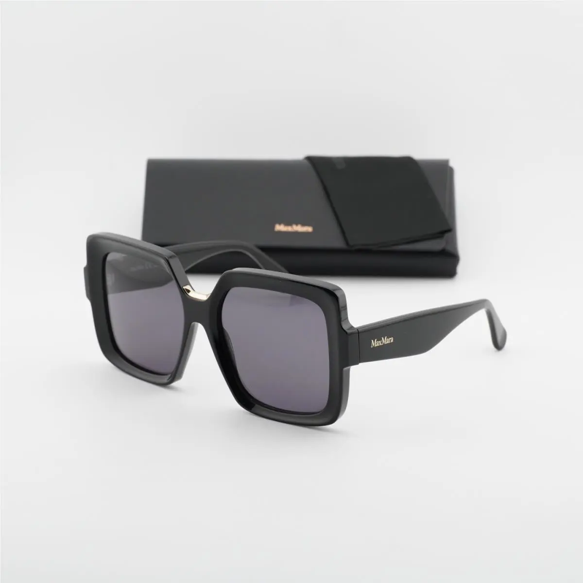 Max Mara MM0088 01A Shiny Black/smoke 56-18-140 Sunglasses