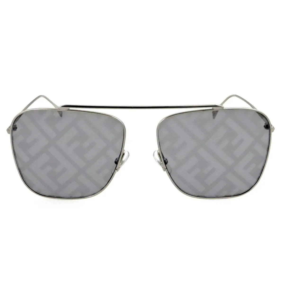 Fendi FF0406/S 2F7MD 61mm Silver Square Pilot Sunglasses Italy Unisex