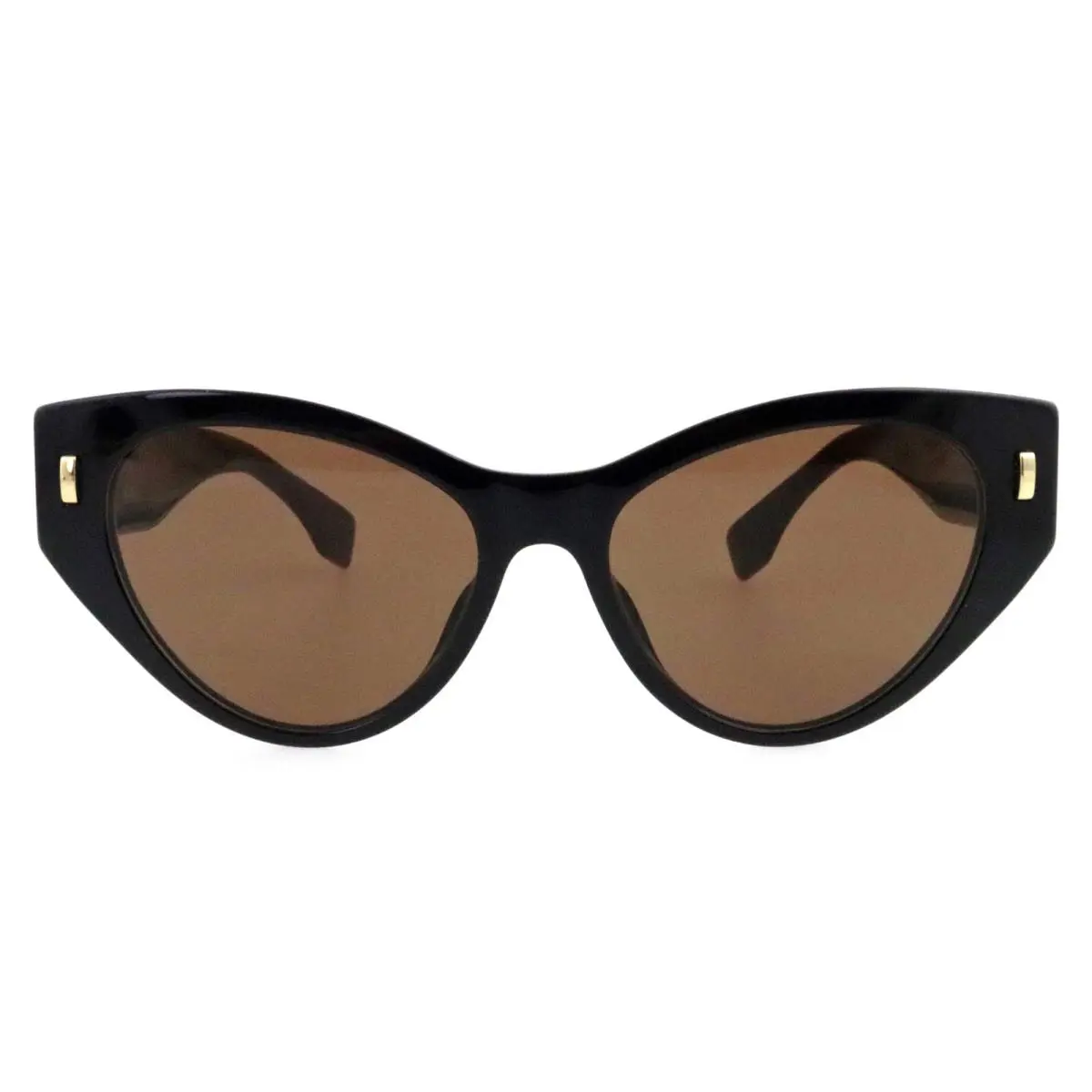 Fendi FE40035I 01E 55mm Thick Black and Gold Cat Eye Sunglasses Italy