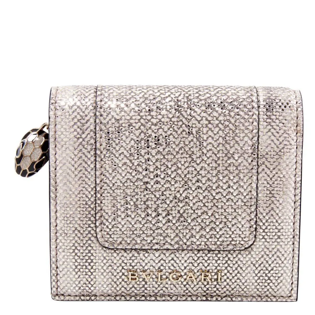 Bvlgari Serpenti Forever Compact Leather Wallet- Beige 288085