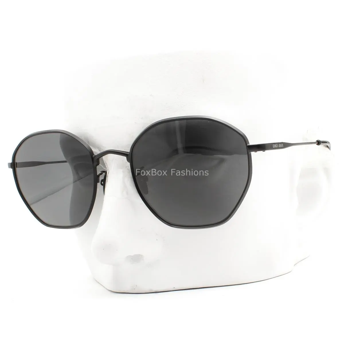 Giorgio Armani Sunglasses Matte Black Metal Gray Lens AR 6150 3001/87 with Case