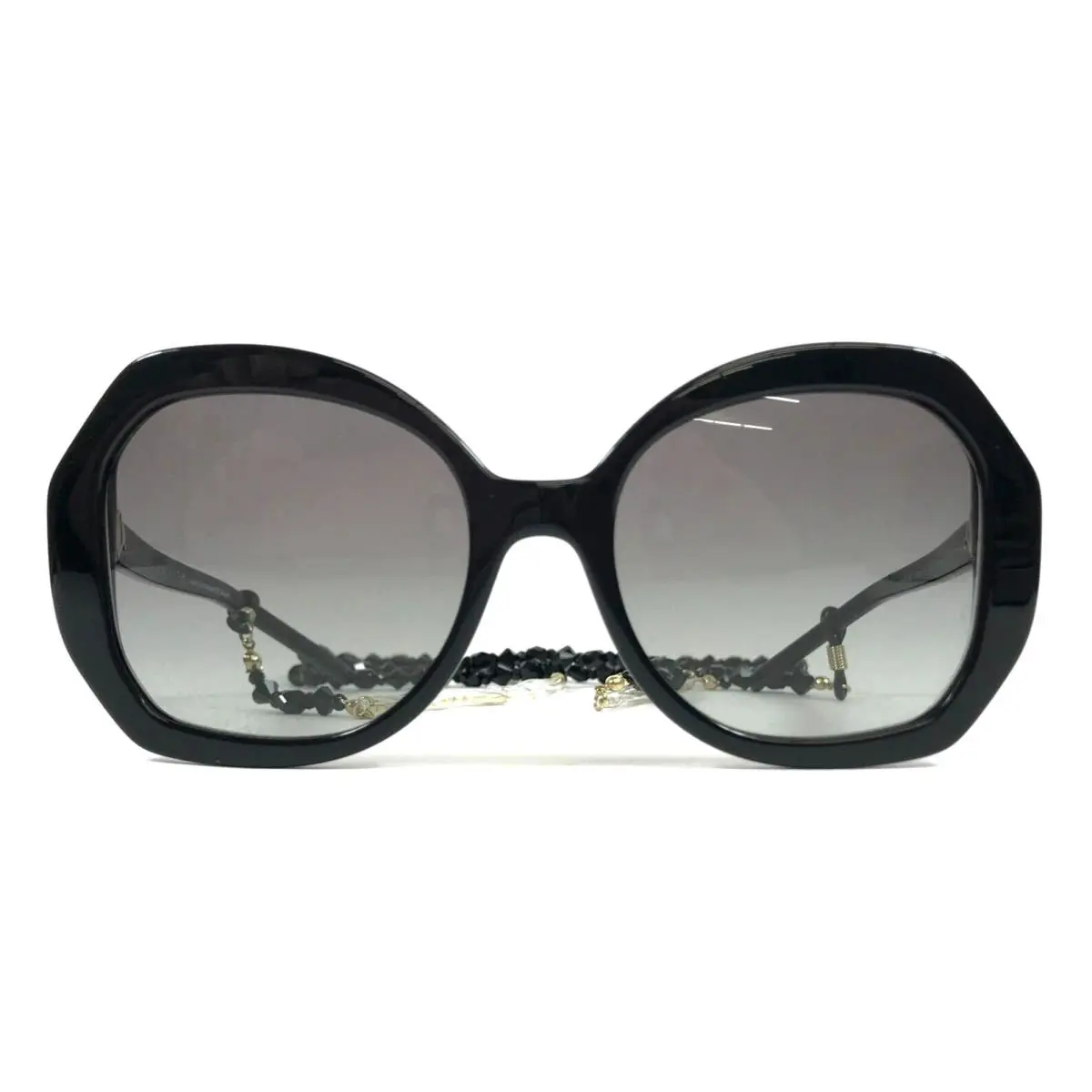 Giorgio Armani Sunglasses AR8180 5001/11 Shiny Black Butterfly Frames with Cha