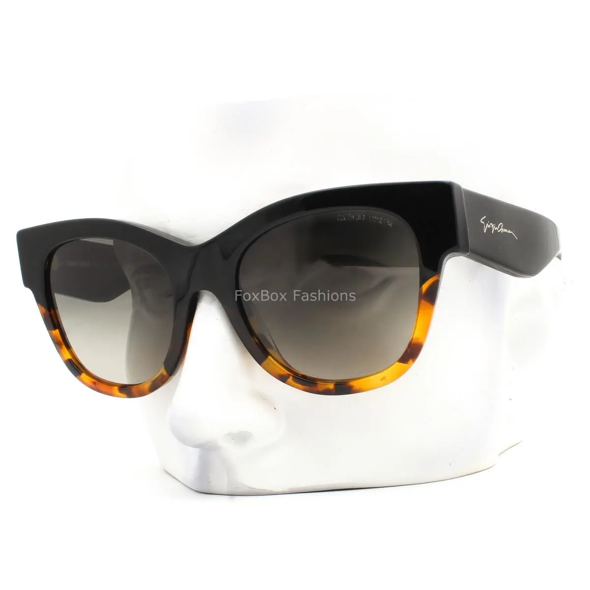 Giorgio Armani Sunglasses AR 8195U Polished Black Brown Yellow Havana W/case