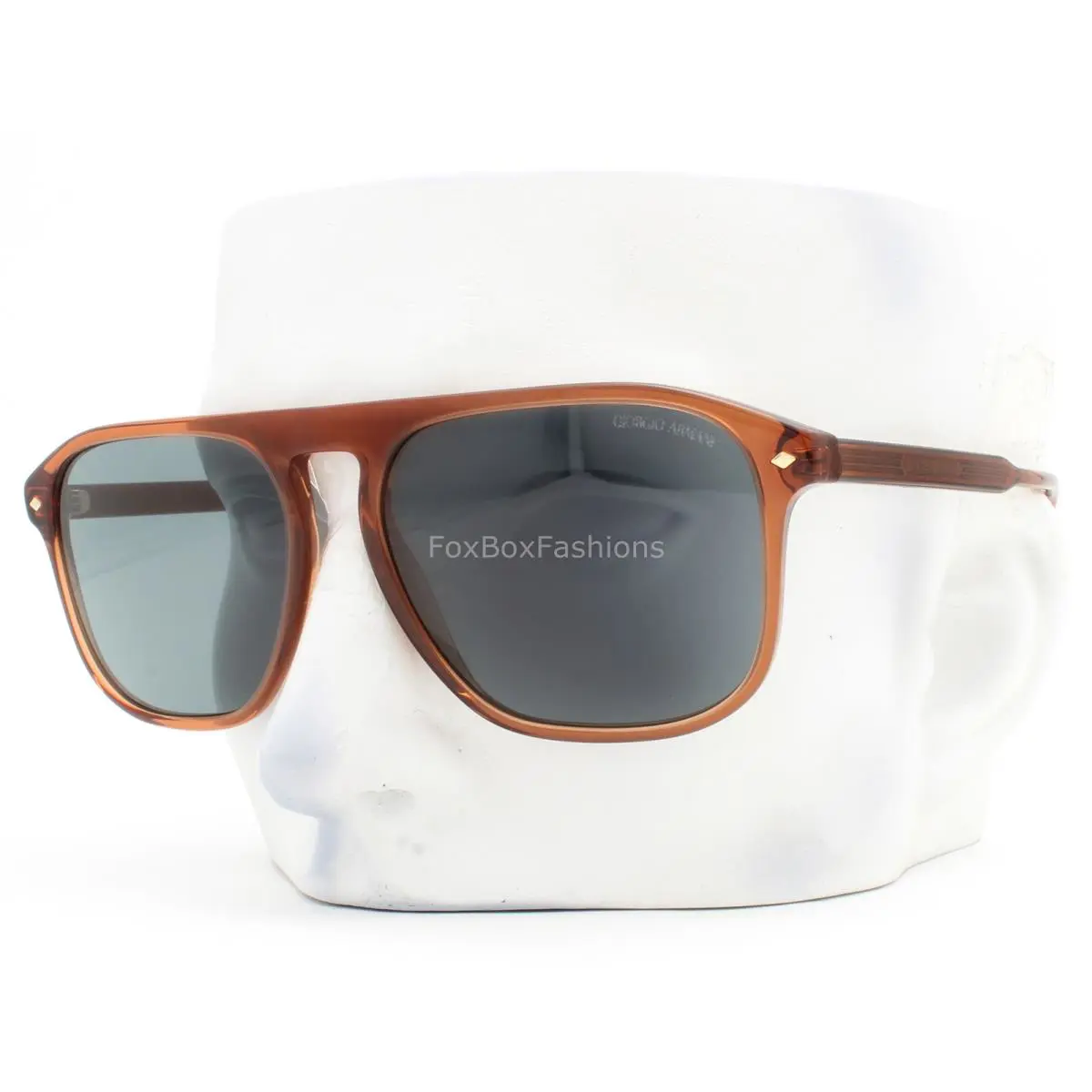 Giorgio Armani Sunglasses Crystal Sienna Brown Blue Glass AR 8212 5932/R5 W/case