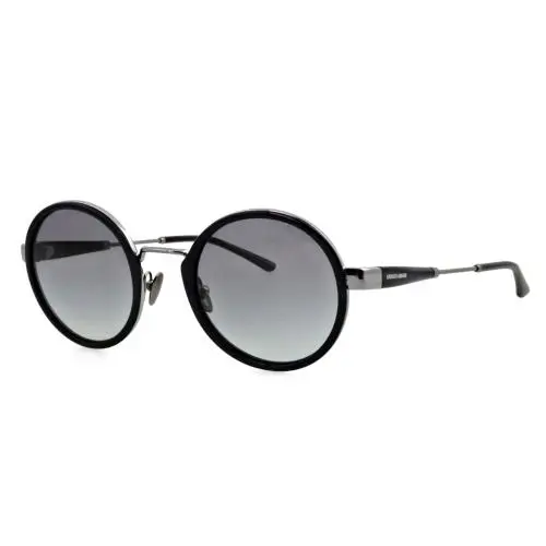 Giorgio Armani AR6133 3010/11 48mm Black Gray Round Panto Sunglasses Italy - Frame: Black, Lens: Gray