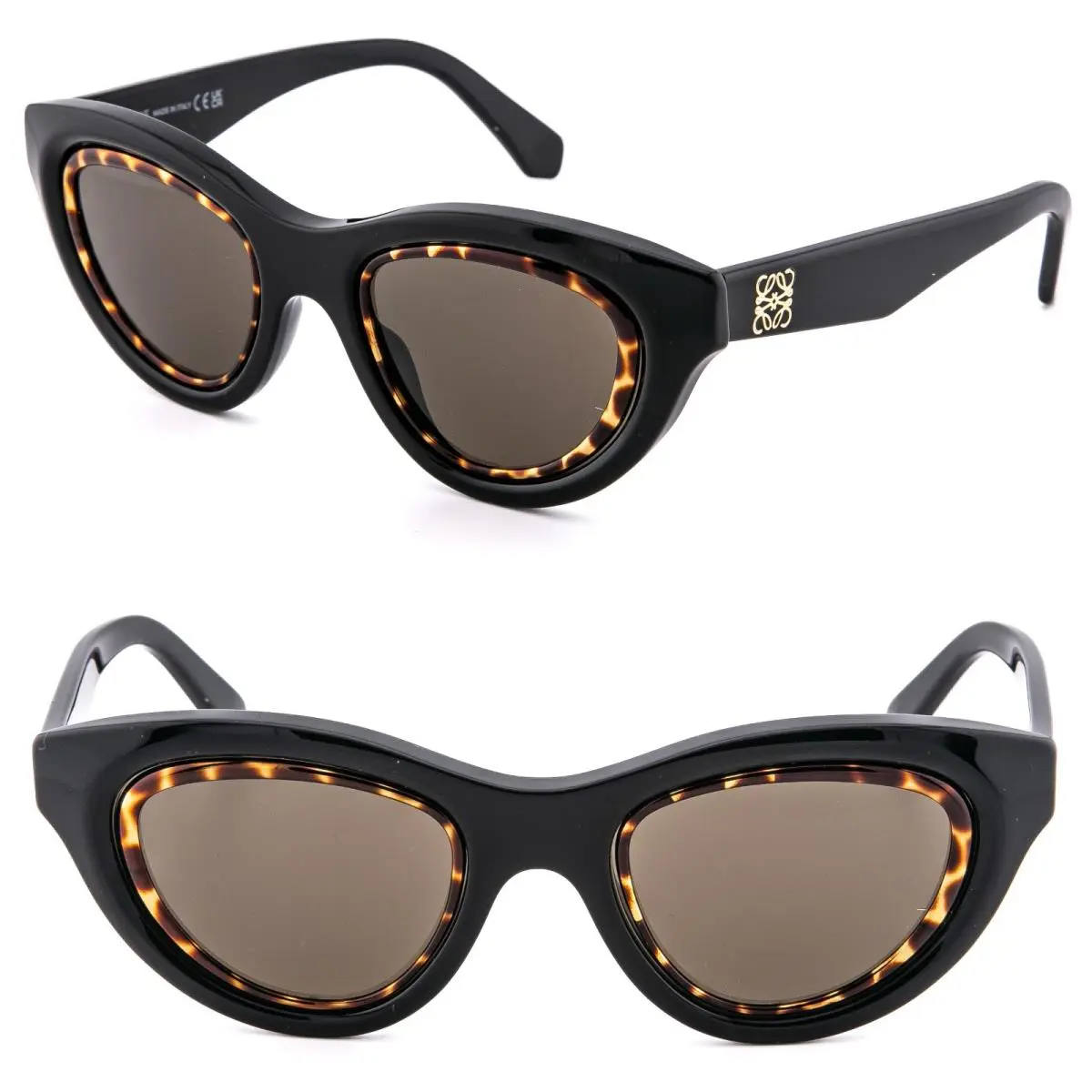 Loewe Screen Chunky Anagram LW40182U Black Animal Print 40182 Sunglasses 01E