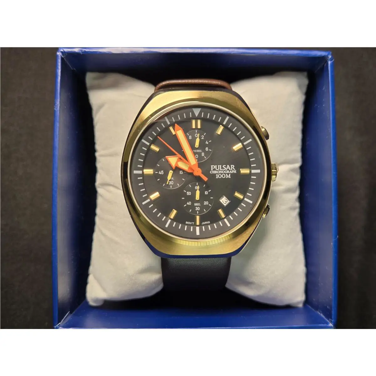 Pulsar Mens Chronograph Quartz Watch with Leather Strap PM3094X1