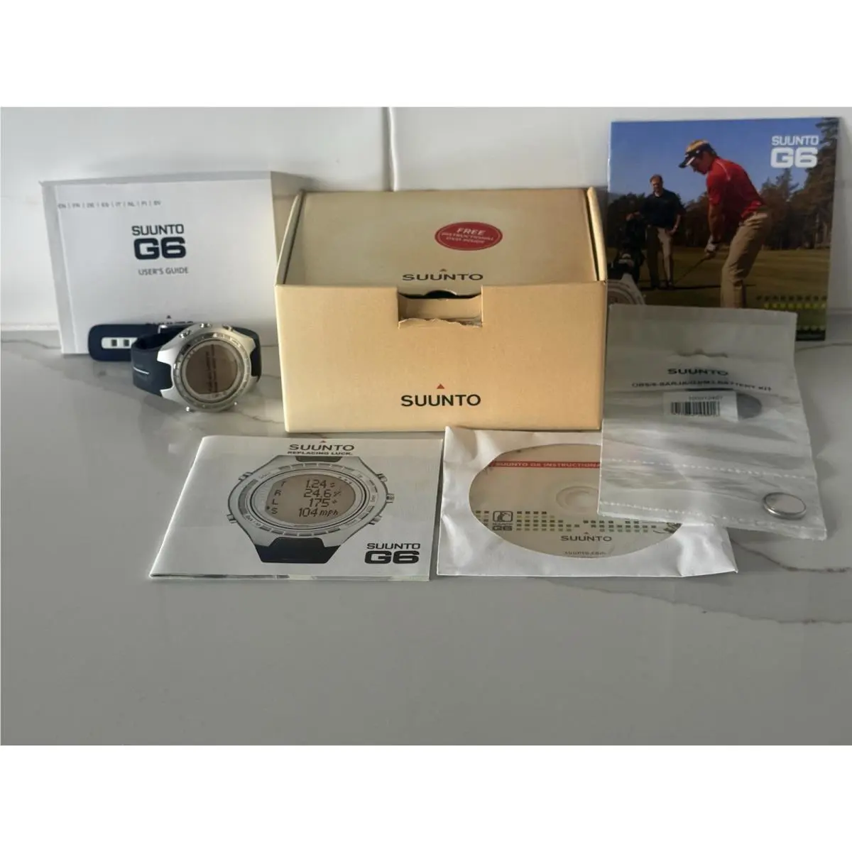 G6 Golf Watch Swing Analysis Computer w/ All Accessories by Suunto