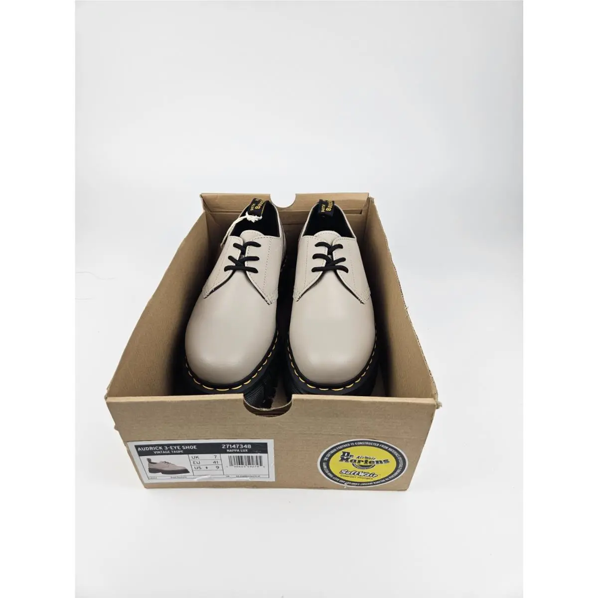 Dr. Martens shoes - dr martens audrick 3 eye shoe - vintage taupe (UPC: 190665592795) 3