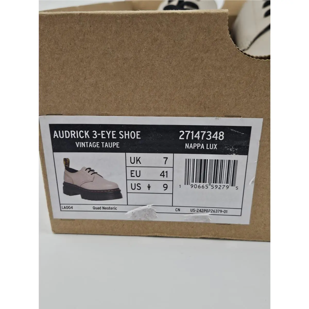 Dr. Martens shoes - dr martens audrick 3 eye shoe - vintage taupe (UPC: 190665592795) 6