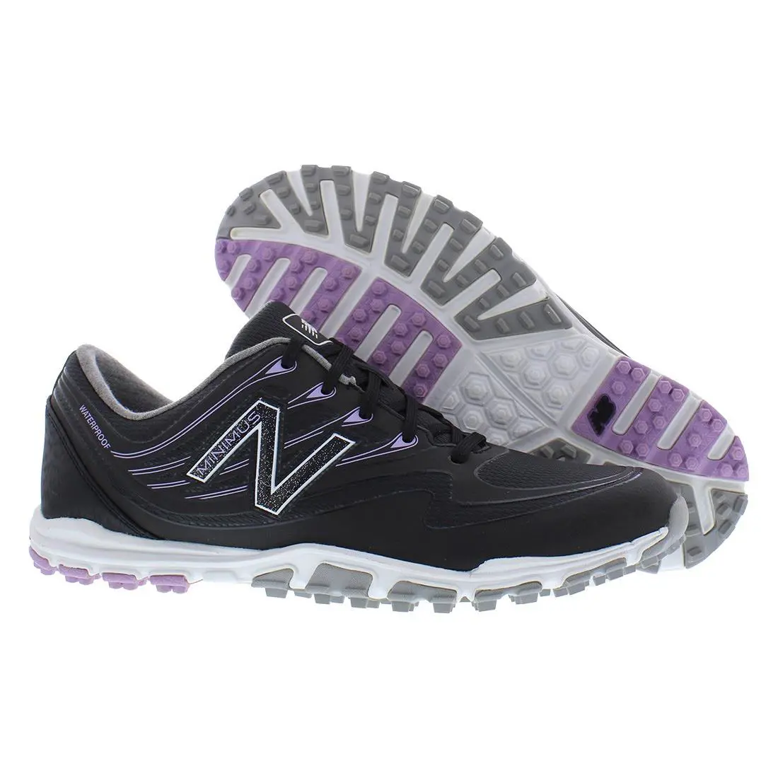 New Balance Minimus WP Womens Shoes - Black/Purple, Main: Black