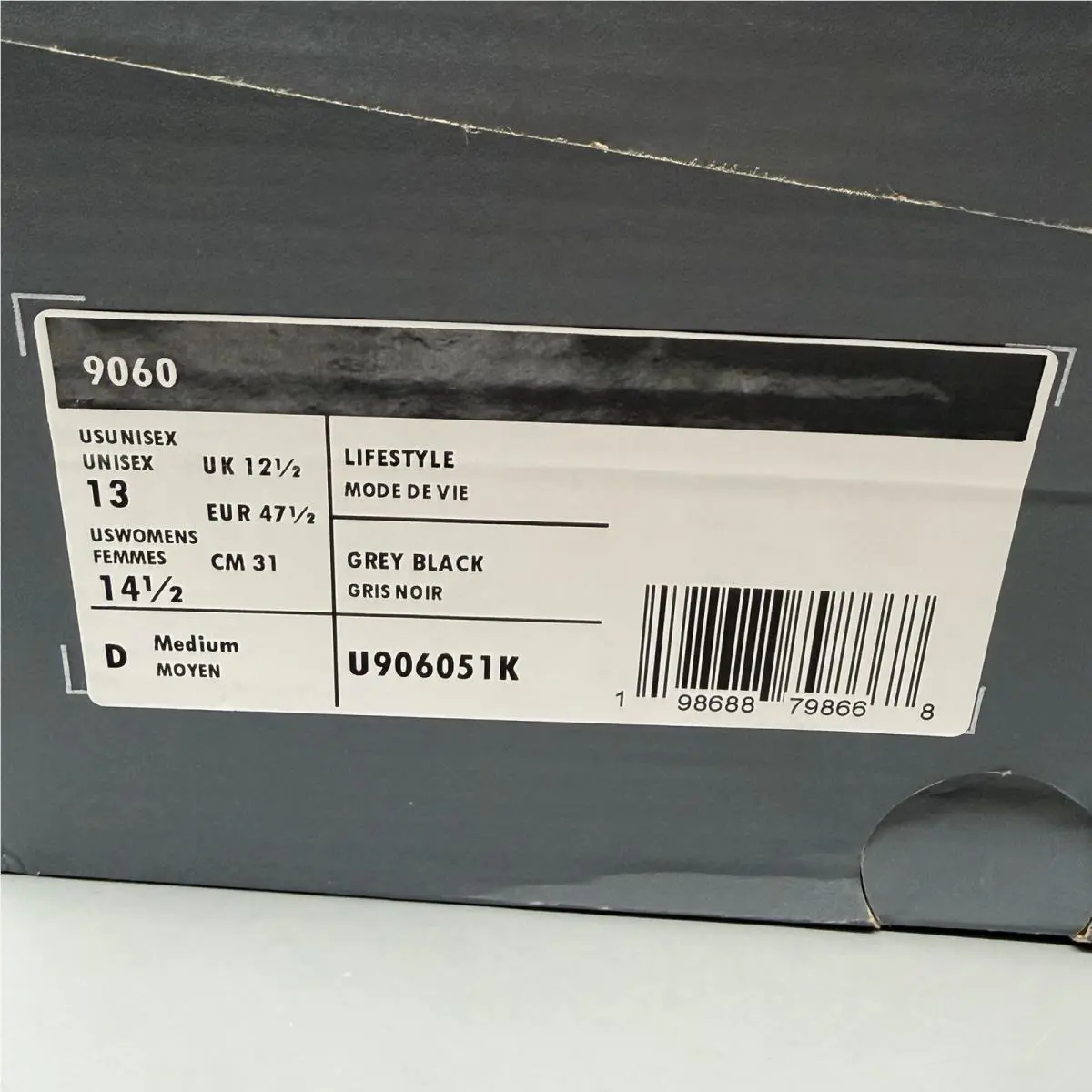 New Balance shoes - New Balance 9060 - U906051K - Gray (UPC: 0198688798576) 12