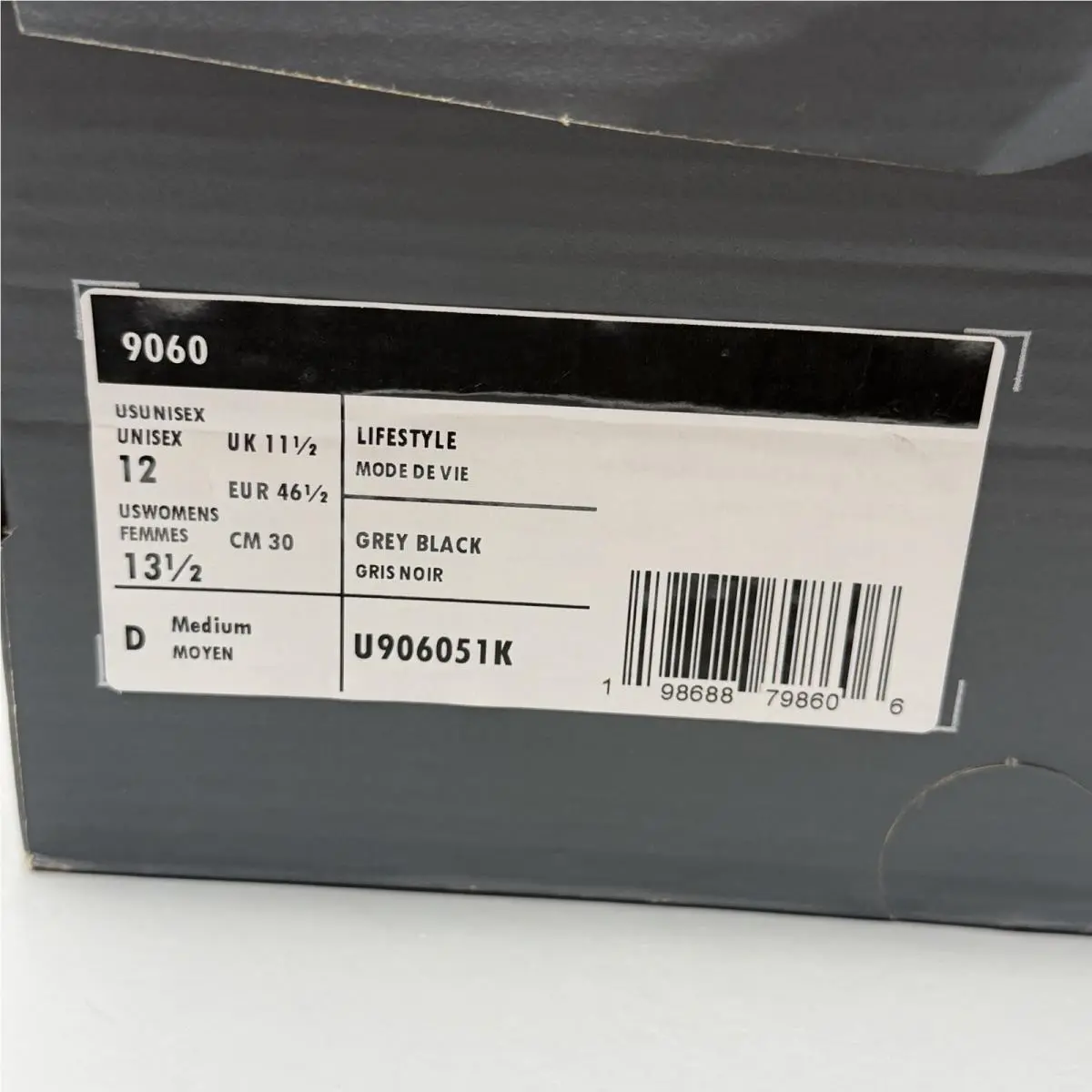 New Balance shoes - New Balance 9060 - U906051K - Gray (UPC: 0198688798606) 12