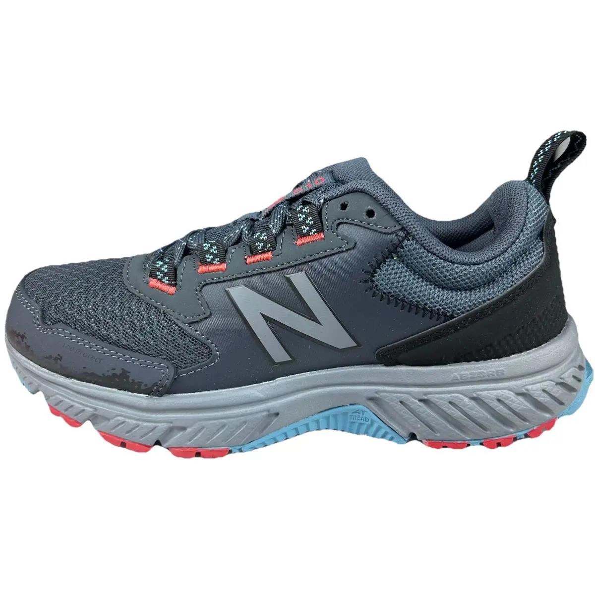 New Balance Women`s 510 V5 Trail Running Shoes Size 6B Gunmetal/wax Blue/red New