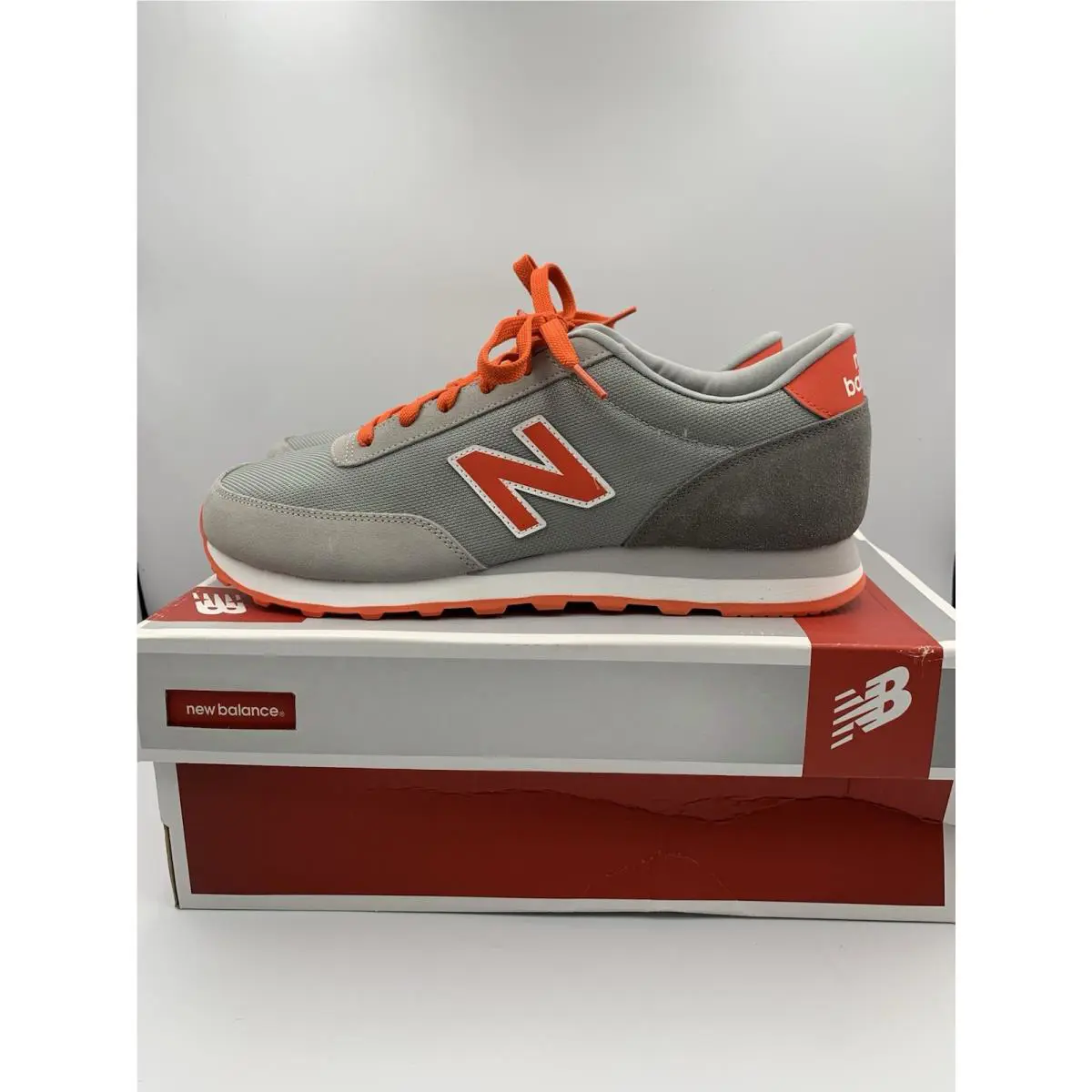 New Balance 501 Classics Traditionals Men`s Sneaker Size 11 Gray/orange
