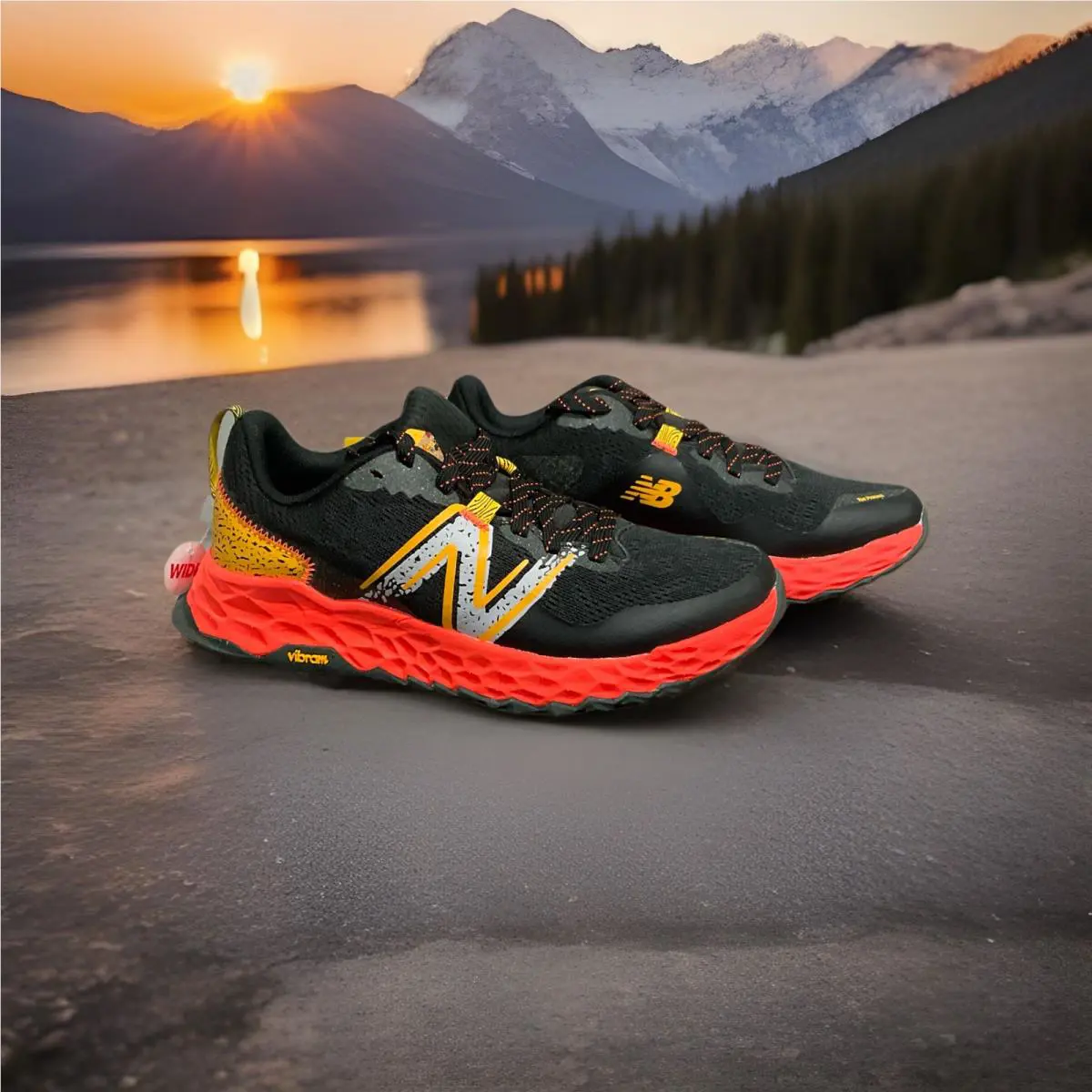 New Balance Boys Fresh Foam Hierro v7 Black/ Neon Dragonfly 4 Big